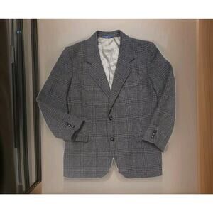 Vintage Pendleton Blazer Mens Brown Plaid Houndstooth Wool Two Buttton USA 44